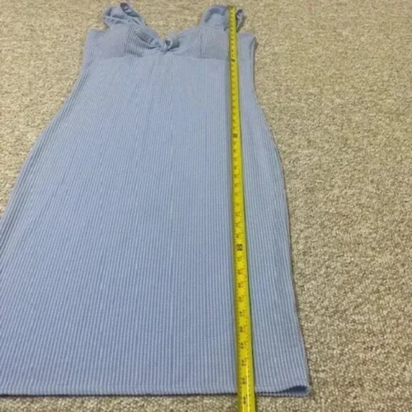 No Boundaries Junior Miss Light Blue Peasant Babydoll Ribbed Dress Size 2XL (19) - Picture 6 of 10